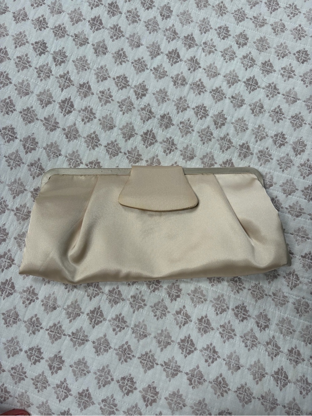 Satin Evening Clutch in Champagne - Classic Wristlet Purse